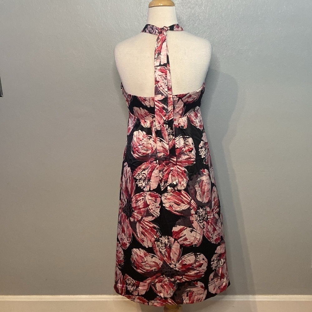 NWT The Limited Halter Dress Geometric Print Black Pink 8 - Picture 5 of 9